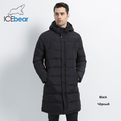 ICEbear 2019 New Clothing Jackets Business Solid Parka Fashion Overcoat Outerwear Long Thick Winter Coat Men 16M298D