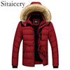 Sitaicery New Men Winter Padded Coat Down Jacket Men M-6XL Men Zipper Hooded Jacket Outerwear Windproof White Duck Down Clothing