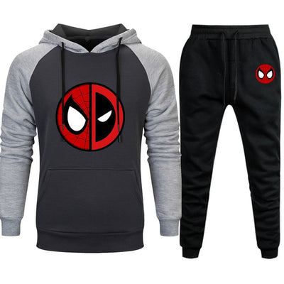 Marvel Movie Deadpool Mens Set Hoodies Pants 2019 New Causal Men Set Hooded Sweatshirt Raglan Hoodie Pant Pullovers Sweatpant