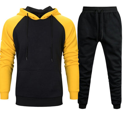 Men's Sets Hoodies+Pants Autumn Winter Hooded Sweatshirt Sweatpants Fashion Slim Fit Men Set Hoodie Pant Hip Hop Pullover Hoody