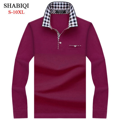 SHABIQI Classic Brand Men shirt Men Polo Shirt Men Long Sleeve Polos Shirt T Designer Polo Shirt Plus Size 6XL 7XL 8XL 9XL 10XL