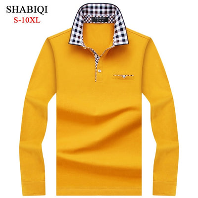 SHABIQI Classic Brand Men shirt Men Polo Shirt Men Long Sleeve Polos Shirt T Designer Polo Shirt Plus Size 6XL 7XL 8XL 9XL 10XL