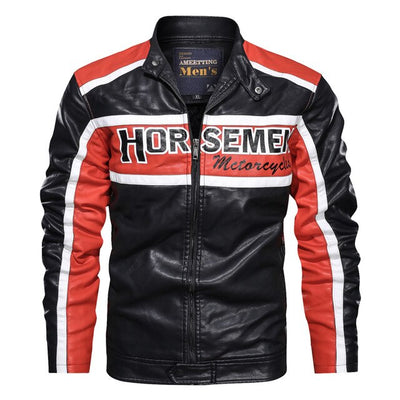 2019 New design Leather Jacket Motorcycle PU Bomber Men Stand collar Autumn Slim fit Male Leather Jacket Coats PU Simple fashion