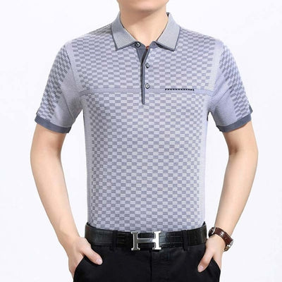 New summer polo shirt men short sleeve polos shirts plaid slim fit mens pol clothes dress bodybuilding streetwear poloshirt 9097