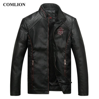 COMLION Faux Leather Jackets Men High Quality Classic Motorcycle Bike Cowboy Jacket Coat Male Plus Velvet Thick Coats M-5XL C46