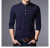 Hot Sell 2019 New Fashion Brand Clothing Polo Shirt Mens Long Sleeve Slim Fit Boys Mandarin Colla Polos Casual Men's Clothing