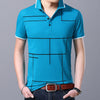 2019 New Fashion Brand Polo Shirt Men's Plaid Top Grade Summer Short Sleeve Slim Fit Cotton Boys Poloshirt Casual Men's Clothing