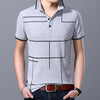 2019 New Fashion Brand Polo Shirt Men's Plaid Top Grade Summer Short Sleeve Slim Fit Cotton Boys Poloshirt Casual Men's Clothing