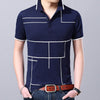 2019 New Fashion Brand Polo Shirt Men's Plaid Top Grade Summer Short Sleeve Slim Fit Cotton Boys Poloshirt Casual Men's Clothing