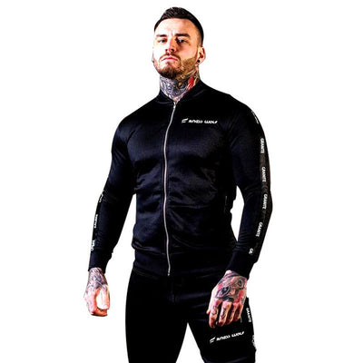 2019 spring and autumn sports suit long sleeve zipper jacket for men outdoor running training fitness fashion jacket sports suit